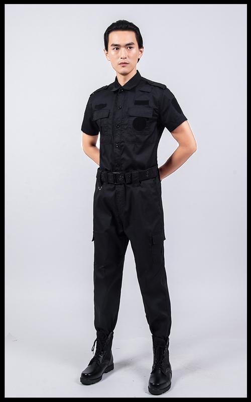 厂家批发99新式保安服装夏季安检制服黑色短袖特勤服夏作训服套装